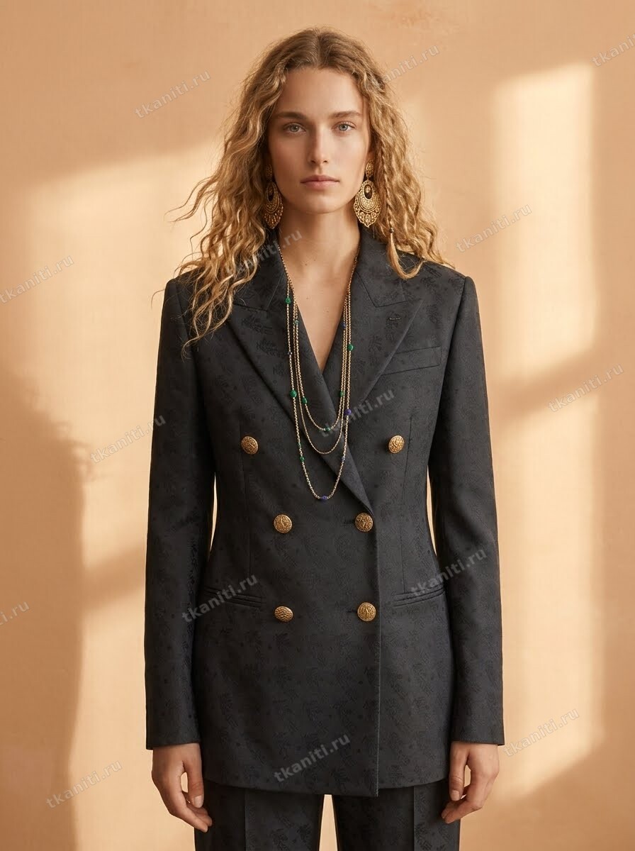 Жаккардовая ткань с логотипом ETRO 9641 из Италии